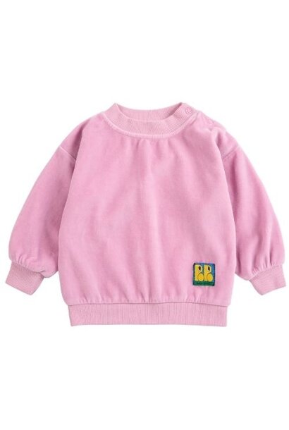 Bobo Choses booo bo choses tag velvet sweatshirt pink