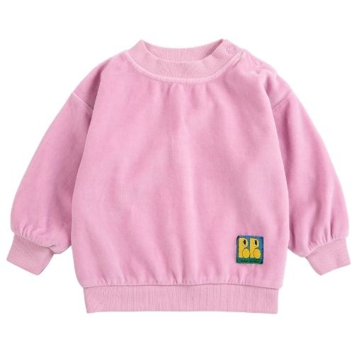 Bobo Choses booo bo choses tag velvet sweatshirt pink-1