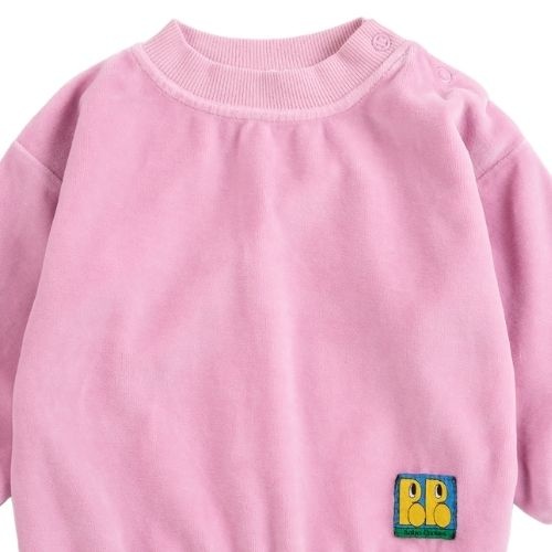 Bobo Choses booo bo choses tag velvet sweatshirt pink-4