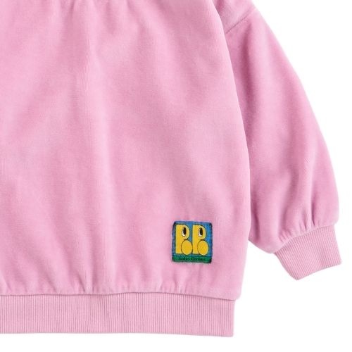 Bobo Choses booo bo choses tag velvet sweatshirt pink-5