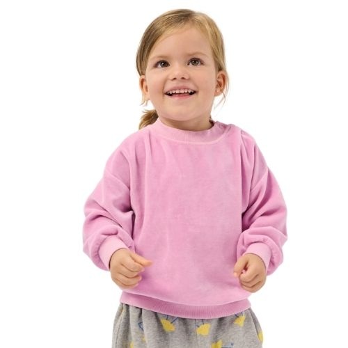 Bobo Choses booo bo choses tag velvet sweatshirt pink-2