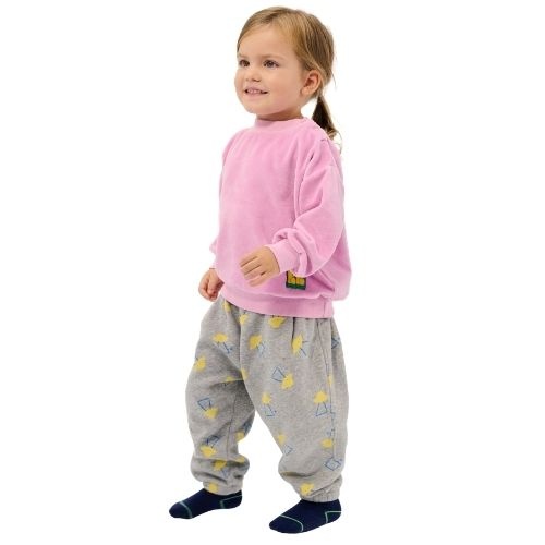 Bobo Choses booo bo choses tag velvet sweatshirt pink-3