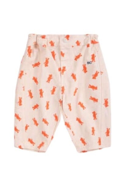 Bobo Choses softpaw monster all over denim pants light pink