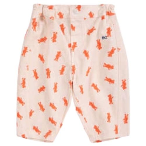 Bobo Choses softpaw monster all over denim pants light pink-1