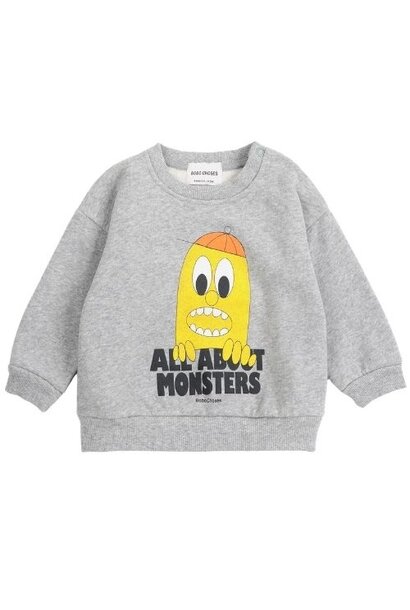 Bobo Choses bigtooth lemon sweatshirt light heather grey