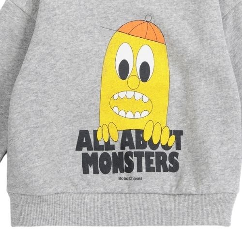 Bobo Choses bigtooth lemon sweatshirt light heather grey-5