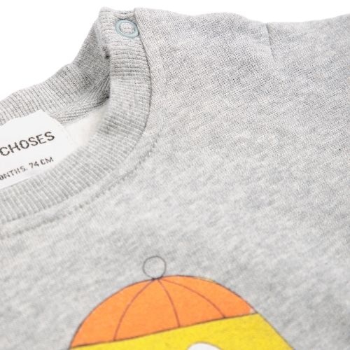 Bobo Choses bigtooth lemon sweatshirt light heather grey-6