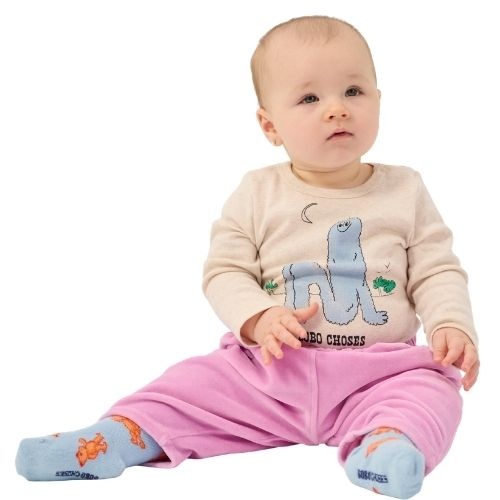 Bobo Choses bc velvet jogging pants pink-2