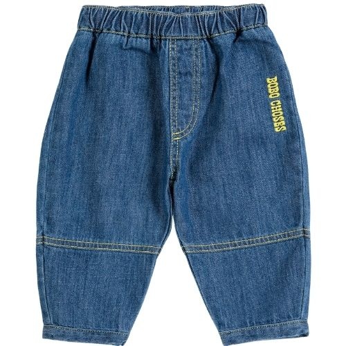 Bobo Choses taxi saurus tag denim pants midnight blue-1