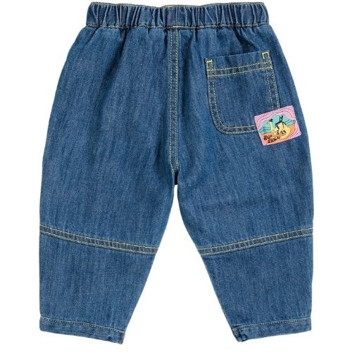Bobo Choses taxi saurus tag denim pants midnight blue-6