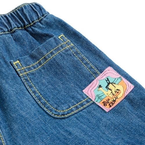 Bobo Choses taxi saurus tag denim pants midnight blue-8