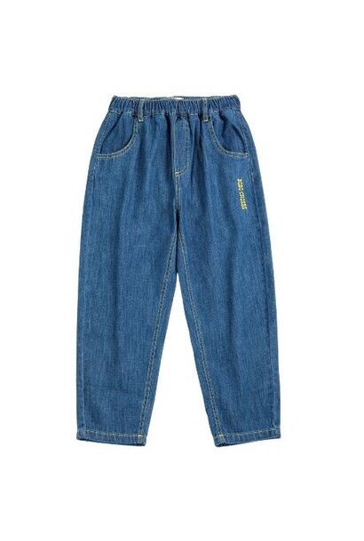 Bobo Choses taxi saurus tag denim pants midnight blue