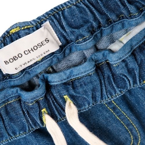 Bobo Choses taxi saurus tag denim pants midnight blue-6