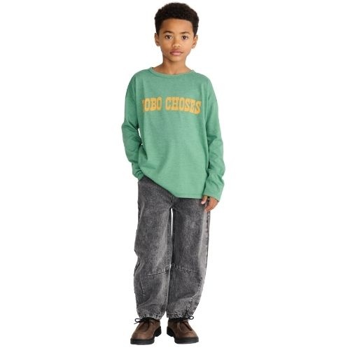 Bobo Choses beast tag denim pants black-3