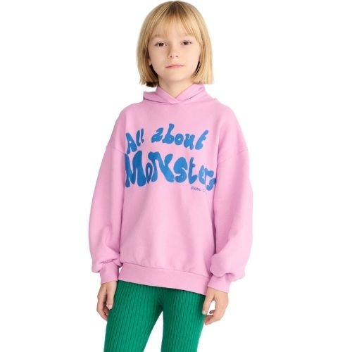 Bobo Choses all about monsters hoodie pink-3