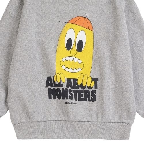 Bobo Choses bigtooth lemon sweatshirt light heather grey-5