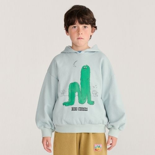 Bobo Choses long puff hoodie light blue-2