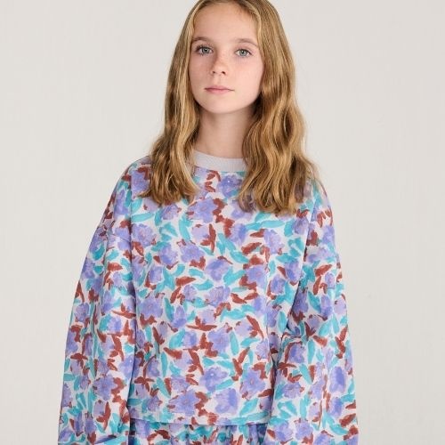 Bobo Choses watercolor all over cropped sweatshirt lavender-2