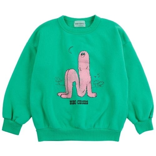 Bobo Choses long puff sweatshirt green-1