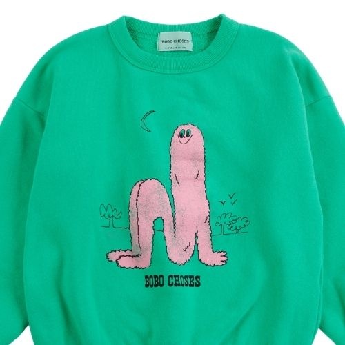 Bobo Choses long puff sweatshirt green-4