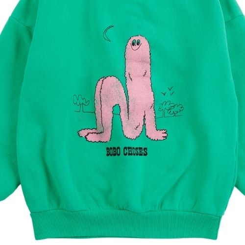 Bobo Choses long puff sweatshirt green-5
