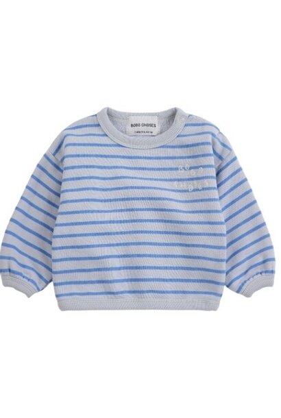 Bobo Choses bobo choses stripes sweatshirt light heather grey blue