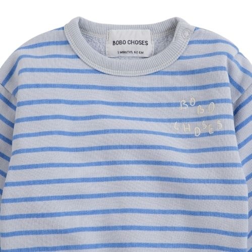 Bobo Choses bobo choses stripes sweatshirt light heather grey blue-3
