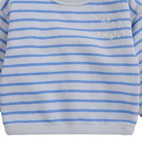 Bobo Choses bobo choses stripes sweatshirt light heather grey blue-5
