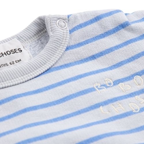 Bobo Choses bobo choses stripes sweatshirt light heather grey blue-2