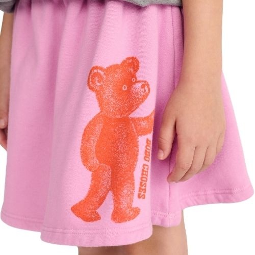 Bobo Choses softpaw monster fleece skirt pink-5