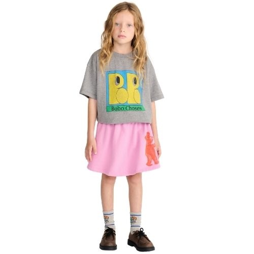Bobo Choses softpaw monster fleece skirt pink-2