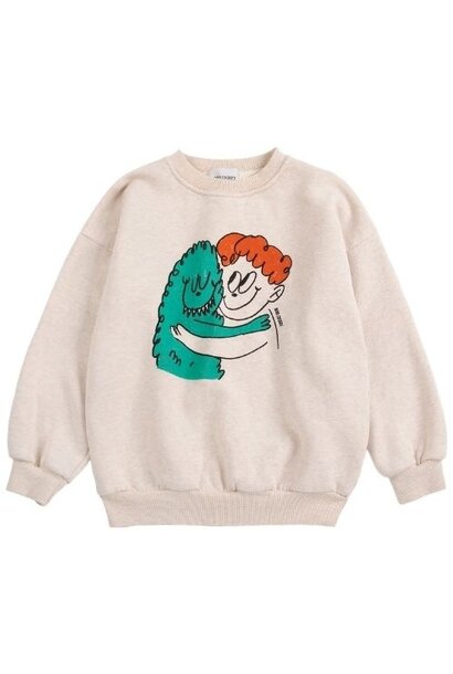 Bobo Choses hug hairy monster sweatshirt beige