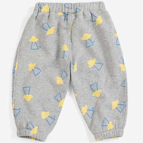 Bobo Choses baby pixel abduction all over jogging pants light heather grey-5