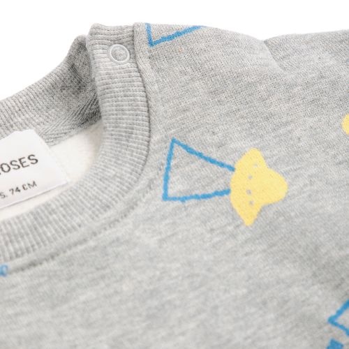 Bobo Choses baby pixel abduction all over sweatshirt light heather grey-6