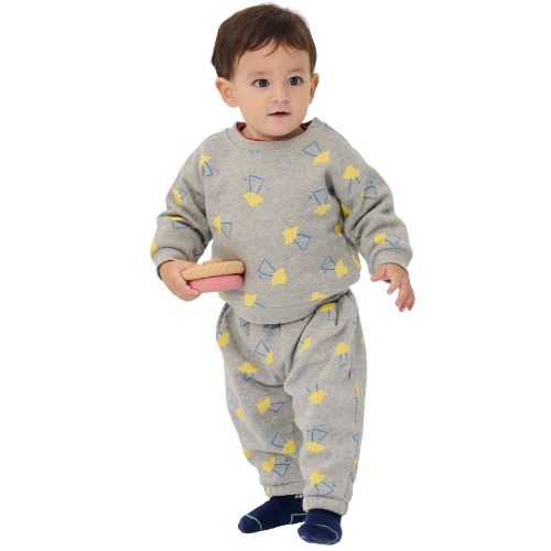 Bobo Choses baby pixel abduction all over sweatshirt light heather grey-2