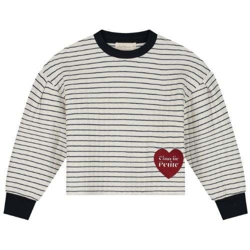 Charlie Petite sien sweater stripes ecru navy - trui-1