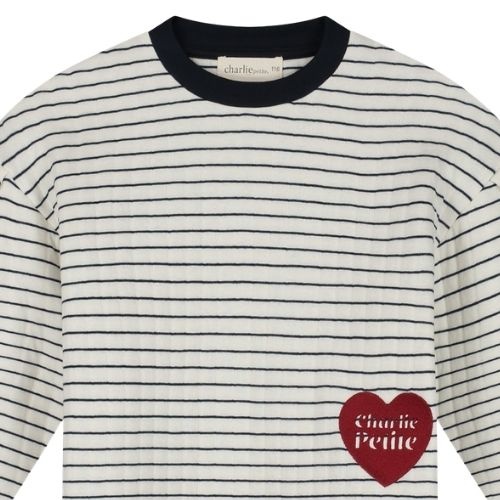 Charlie Petite sien sweater stripes ecru navy - trui-2
