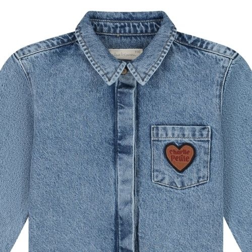 Charlie Petite sage blouse light blue-4