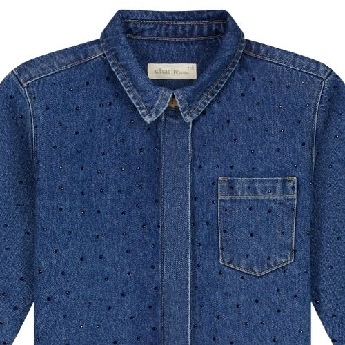 Charlie Petite sage blouse medium blue-2