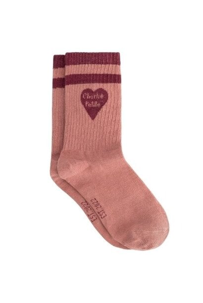 Charlie Petite soy socks pink with bordeaux - sokken