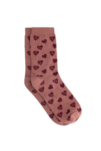 Charlie Petite seven socks pink with bordeaux - sokken