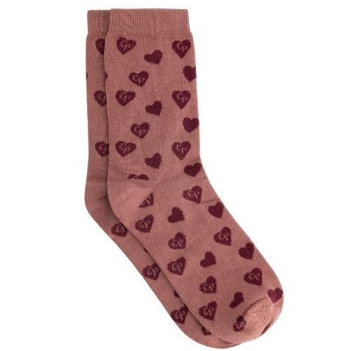Charlie Petite seven socks pink with bordeaux - sokken-1