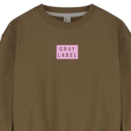 Gray Label logo dropped shoulder sweater gots woody bubblegum - trui-3
