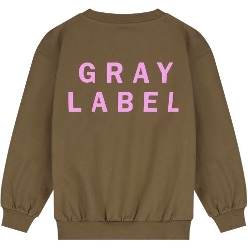 Gray Label logo dropped shoulder sweater gots woody bubblegum - trui-2