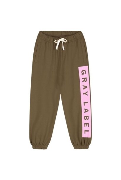 Gray Label logo track pants gots woody bubblegum - broek