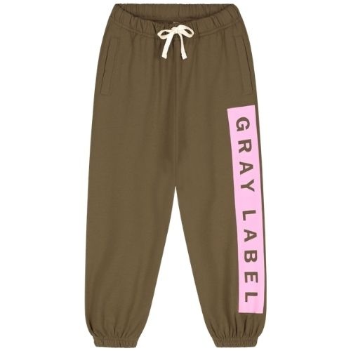 Gray Label logo track pants gots woody bubblegum - broek-1