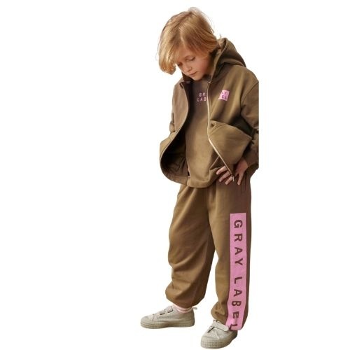 Gray Label logo track pants gots woody bubblegum - broek-3