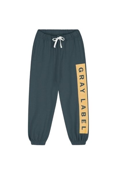 Gray Label logo track pants gots blue gray bright cookie - broek