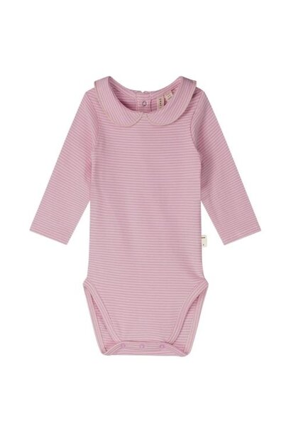 Gray Label baby collar onesie gots bubblegum cream - romper