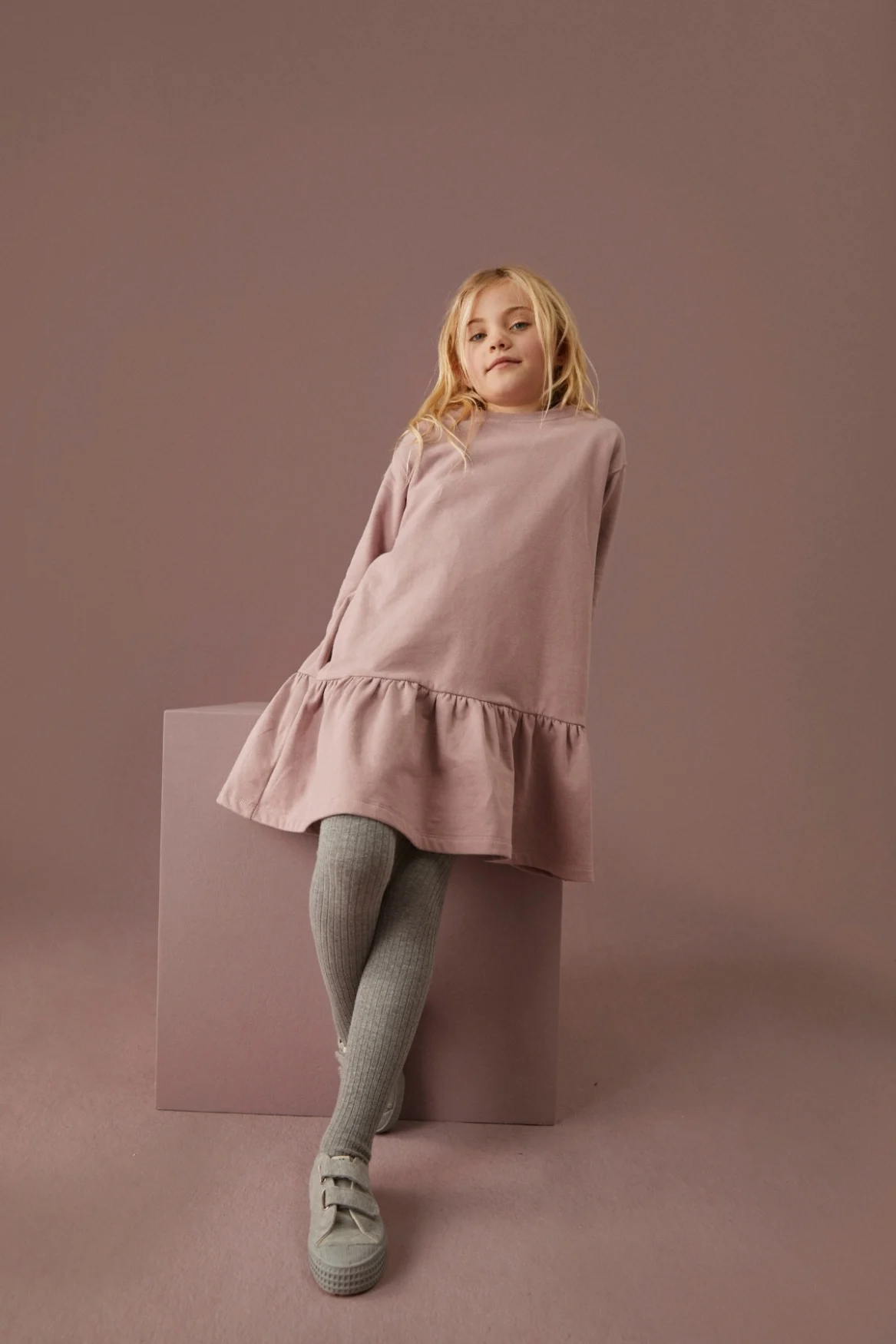 Gray Label l/s frill dress berry | jurk-2